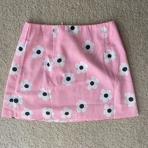 princess polly pink daisy mini skirt